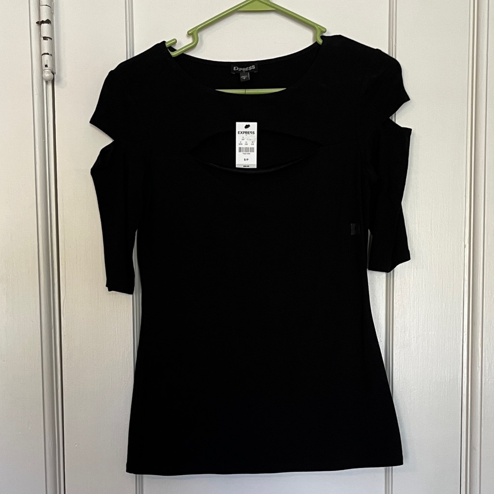 Express Black Cut-Out Top size S
